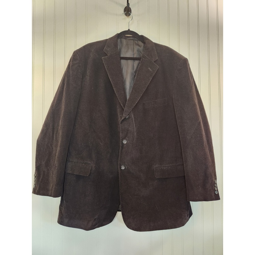 Rafael Mens Brown Corduroy 3 Button Sport Coat 48L Career‎ Professional Office